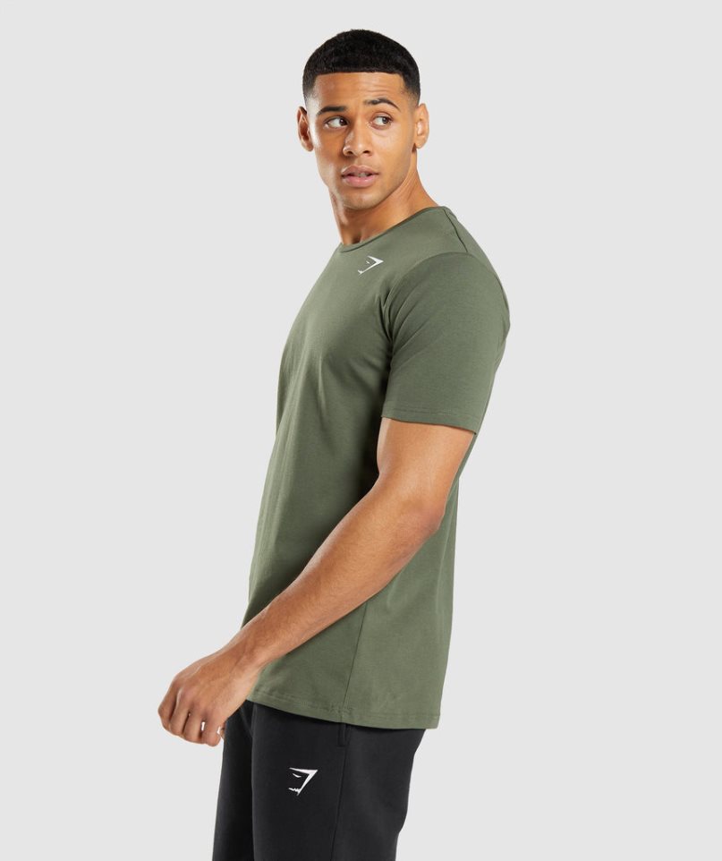 Koszulki Gymshark Essential Męskie Oliwkowe | PL 953KTI